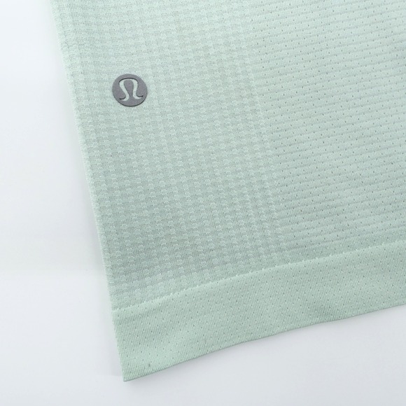 Lululemon Shirt Mens Large Green Short Sleeve Metal Vent Tech Workout Gym Logo - Picture 3 of 7